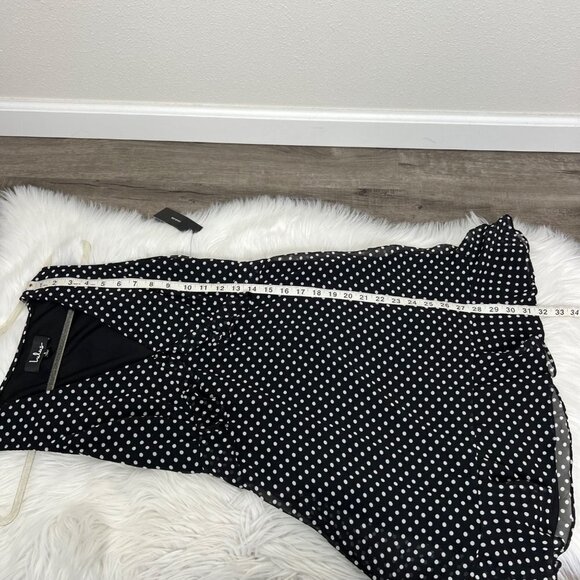 Lulus You Got It Black Polka Dot Mini Dress Sleeveless Ruffle V-Neck Womens Smal - Picture 11 of 11